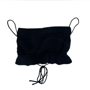 Black Open Back Crop Top